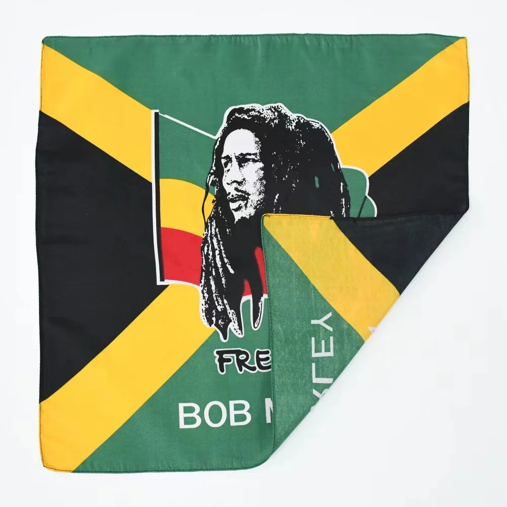 Factory Direct Shipment Wholesale Custom Print Country Jamaica Flag Square 100% Cotton Bandana