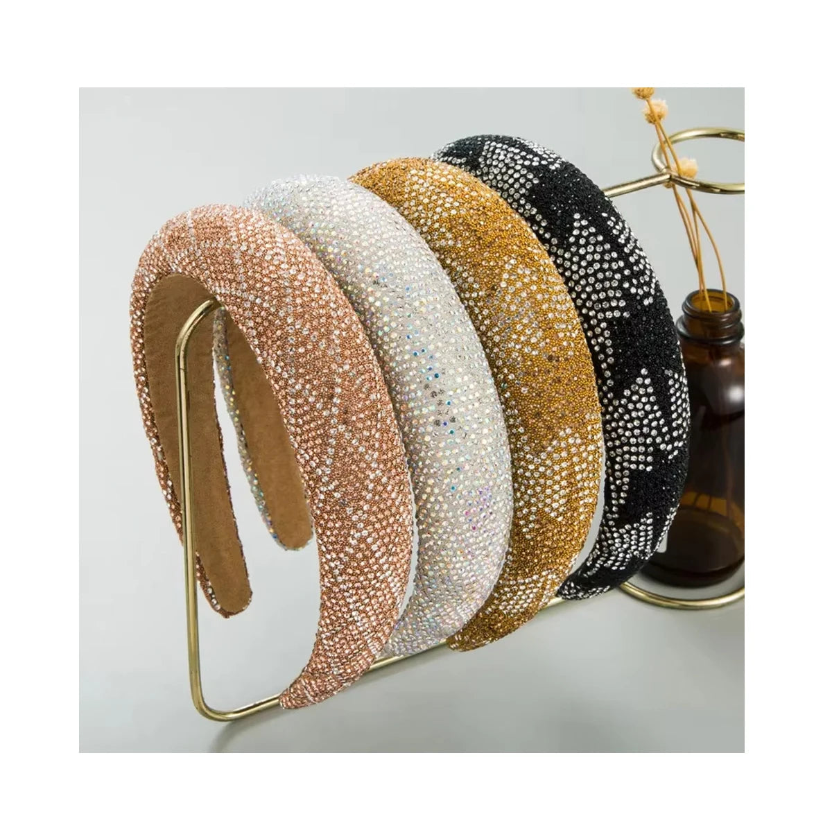 Light Luxury Woman Rhinestone Headband Korean Sponge Headband Headdress Hair Hoop Factory Wholesale Headbands for Girls
