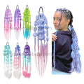 Wholesale 24 Inch Unicorn Handmade Crochet Box Bubble Lantern Braids Ponytail Synthetic Mermaid Colored Braiding Hair Extension