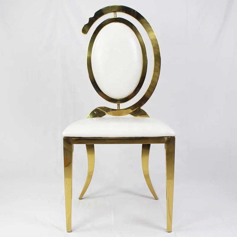 Wholesale Price Modern Titanium Gold Design Round Back Crescent Chairs for Events and Party Used
