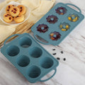 Wholesale Customized Eco-Friendly Silicone Cake Mold Multi-function 6 Hole Biscuit Mould Christmas Pastry Mold for Baking