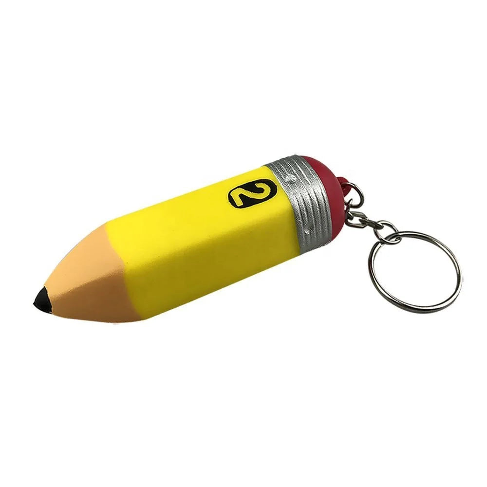 Wholesale Stress Pencil Key Ring PU Foam for Hospitals Sports Ball Promotional Gifts SKR021 Pencil Shape Stress Ball Keychain