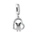 Fit Original Brand Charm Bracelet 925 Sterling Silver I Love You Forever French Bulldog Bead for Women Memorial Jewelry Making