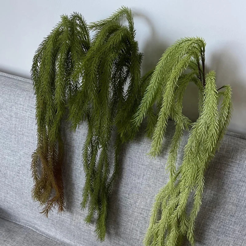 Whosale 85cm Artificial Beige Amaranthus Soft Plastic Greenery Hanging Foliage for Flower Arrangement