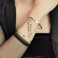 European and American Jewelry Simple Opening Cuff Bracelet Popular Jewelry Twisted Chain Metal Arm Bracelet Statement Bracelet