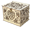 New Style DIY Wedding Card Box Gift Wood Money Box with Lock Beautiful Wedding Decoration for Birthday Party Storage Money