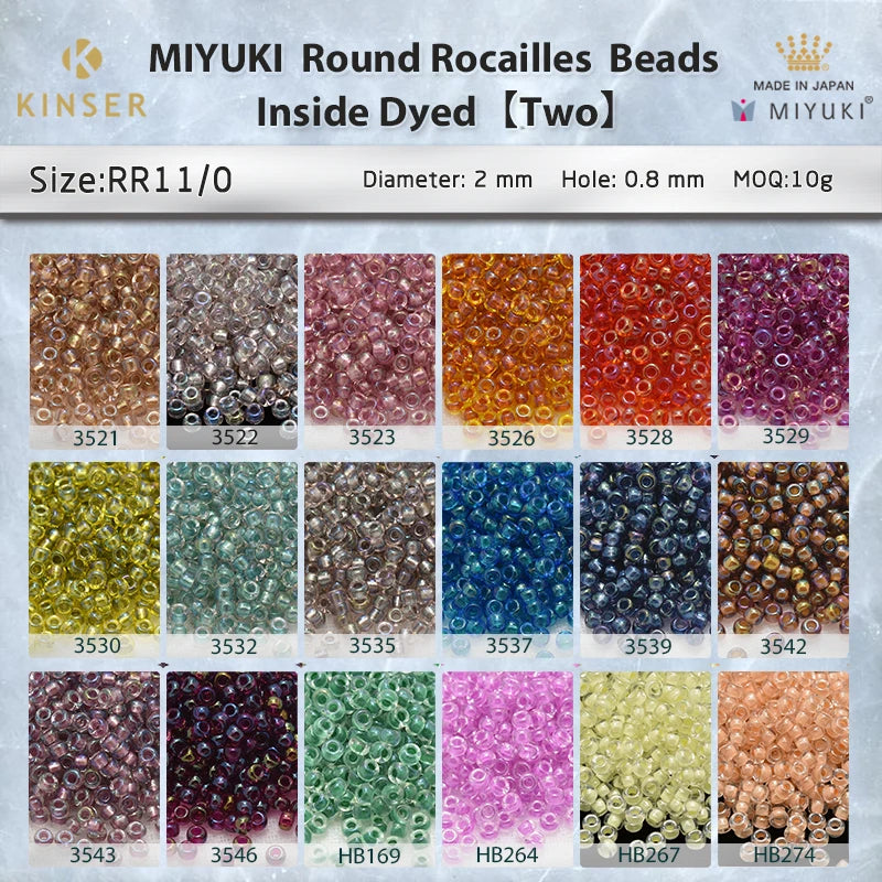 Miyuki Round Rocailles 11/0 Beads 2 mm [14 Color Inside Dyed Secend Series]10g Pack