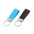 Promotion Custom Embossed Logo Laser Engraving Car Keyring Pu Leather Metal Leather Keychain Llavero De Cuero Para Personalizar