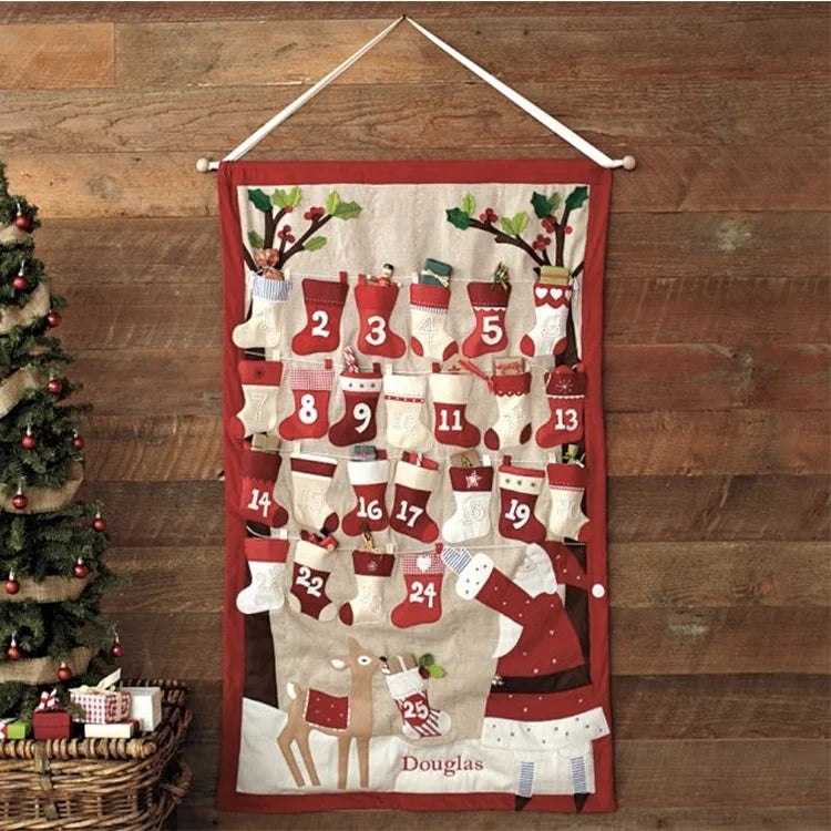 Soft Felt Fabric Christmas Tree Ornament Advent Countdown Calendar-Factory Wholesale Indoor Decoration