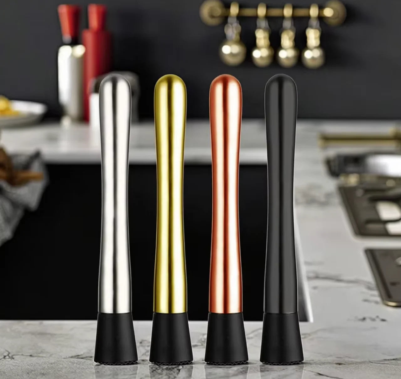 Hot Cross-Border Stainless Steel Cocktail Mixer Stick Metal Hammer Tool for Crushed Ice and Lemon Juice