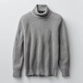 Men's Thermal Waffle-Knit Cotton Turtleneck Sweater