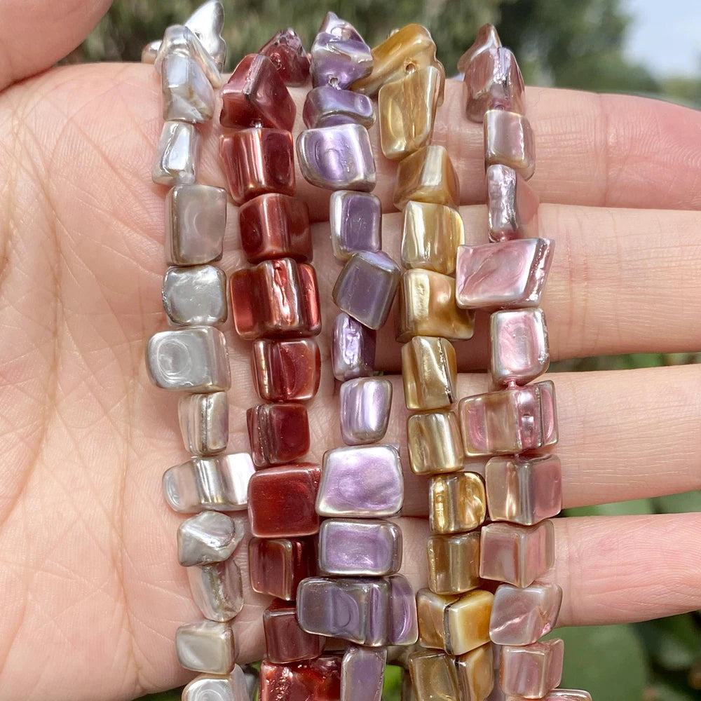 Natural Shell Beads 10mm Electroplating Colorful Mother of Pearl Beads for Jewelry Making Handmade Diy Bracelet Accessories