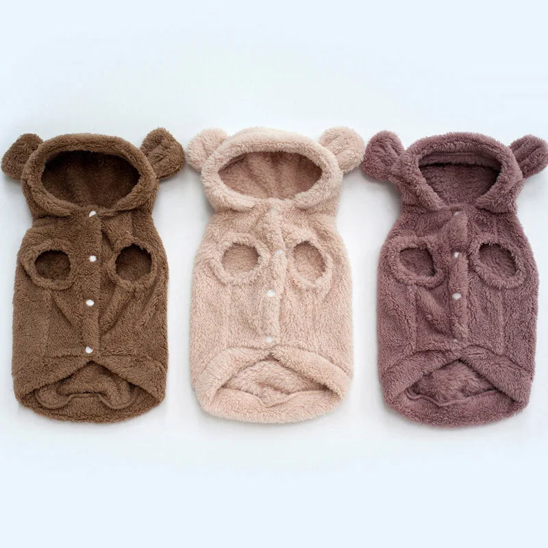 Wholesale Small Pet Clothes Winter Warm Sheep Dog Dress Teddy Bear Dog  Flannel Puppy Clothing for Dogs Coat