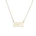 AA01287 1980-2022 Birth Year Pendant Stainless Steel English Birth Year Necklace Women Unisex