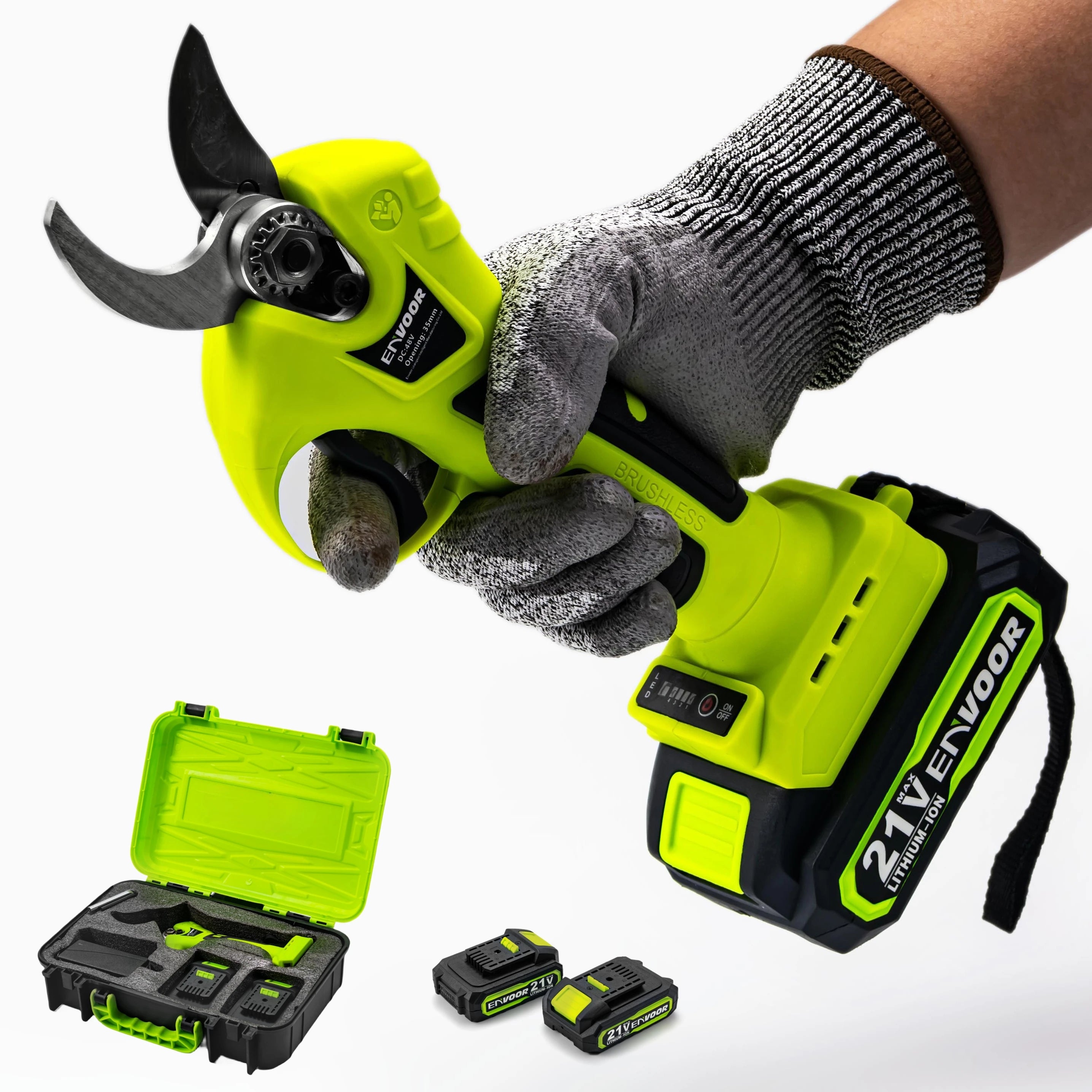 30mm Cordless Battery Powered Rubber Handle Progressive Pruning Shears Professional Electric Pruner Vineyard Garden Scissors