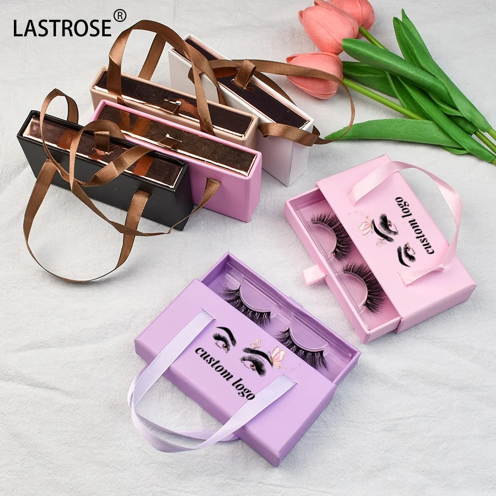 Wholesale Handle Bag Eyelash Packaging Box Private Label Eyelash Packaging Box 3d Mink Fur Eyelash Box