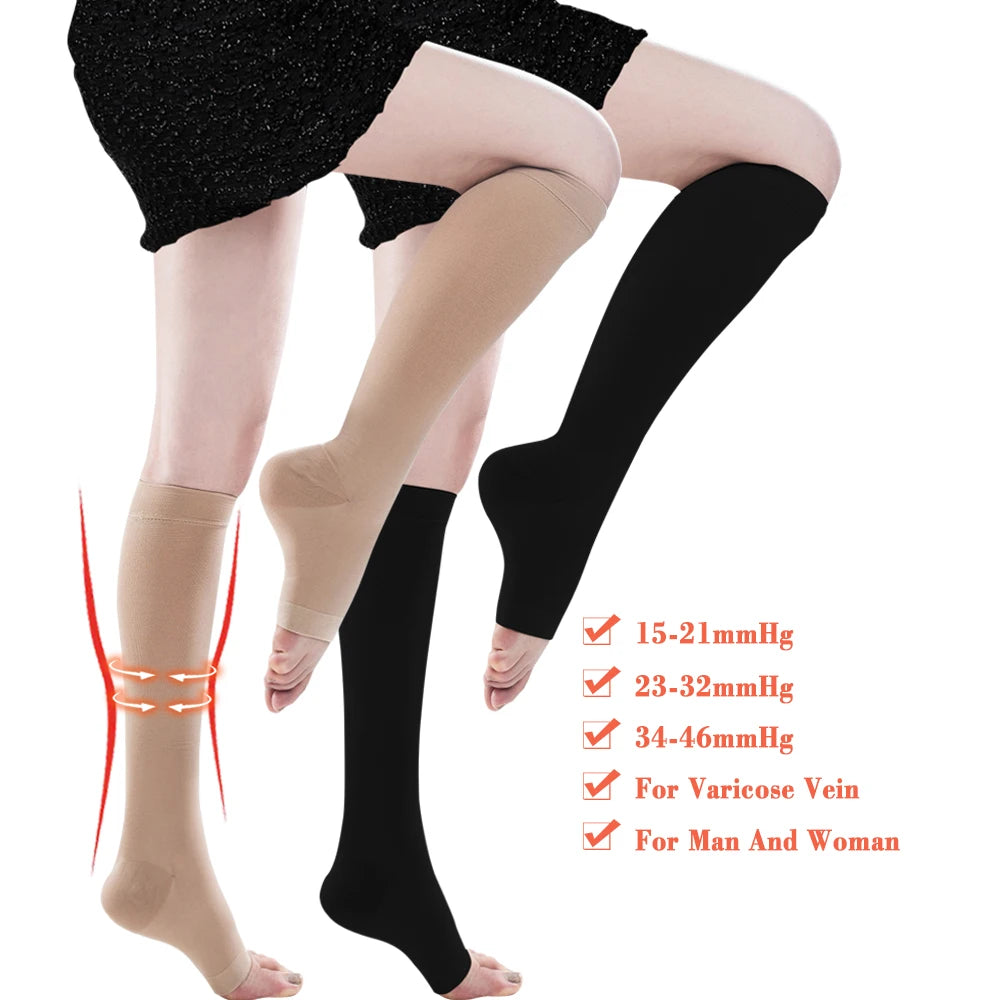 Varicose Vein Stockings Sport Compression Socks New Unisex Socks Pressure Knee High Leg Support Stretch Pressure Socks