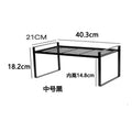 Border Kitchen Dishes & Seasoning Storage Rack White Black Iron with Layered Design