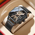 Poedagar 922 Sport Chronograph Watch Waterproof Luminous Men's Fashion Casual Minimalist Quartz Leather Luxury for Men