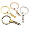 10pcs/lot Key Ring ( Ring Size 30mm ) Keychain Rhodium Bronze Gold Plated 50mm Long Round Split Key Chain Keyrings Wholesale
