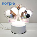 Heart Shape Transparent Sublimation Acrylic 3D Led Light Photo Frame Light Lamp