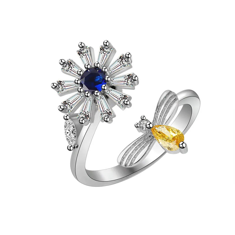 In Stock 925 Sterling Silver Casual Rings for Ladies Romantic Rhodium Plated Wedding and Party Jewelry