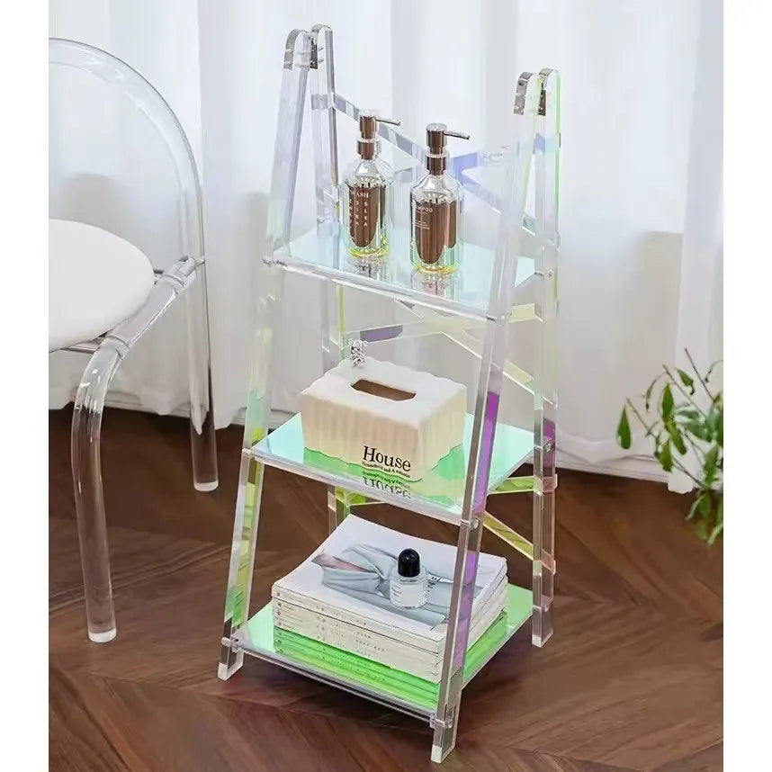 Modern Acrylic Side Cabinet Bookshelf Multi-layer Storage Shelf for Home Furniture Display Stand
