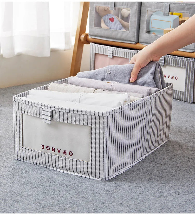 Folding Dustproof Clothing Storage Box Home Wardrobe Clothes Sorting Box No Cover  Storage Box Storage Artifact