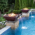 Corten Steel and Stainless Steel Fire and Water Pool Bowl Swimming Fire Bowl with Poker Accessory