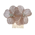 SLBRIDAL Handmade Alloy Crystal Rhinestones Flower Leaf Bridal Hair Comb Wedding Headpiece Hair Accessories Women Jewelry