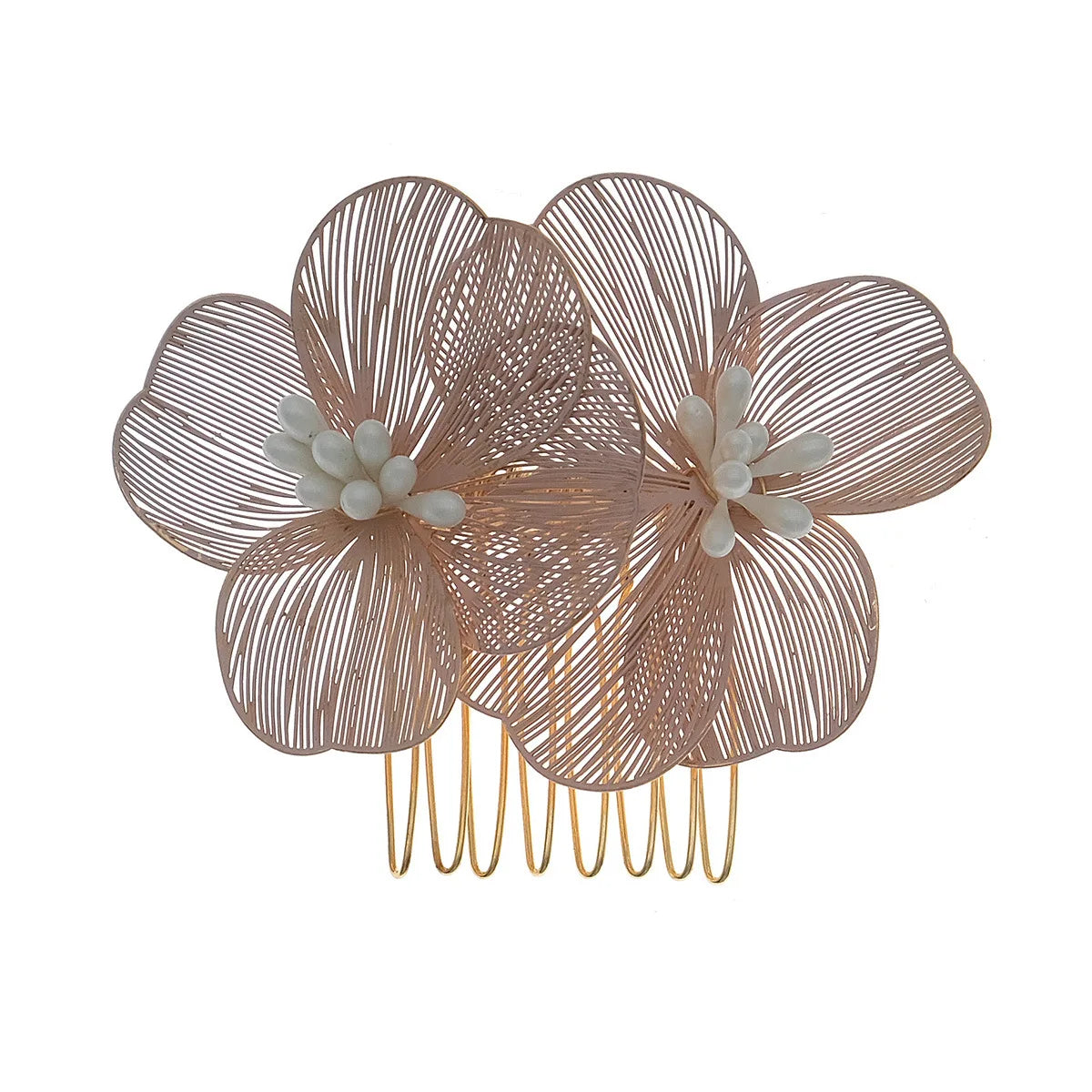 SLBRIDAL Handmade Alloy Crystal Rhinestones Flower Leaf Bridal Hair Comb Wedding Headpiece Hair Accessories Women Jewelry