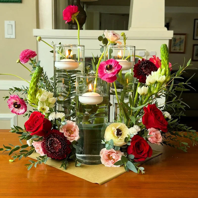Modern Nordic Style Transparent Glass Vase Straight Tube Design for Home Decor Wedding Occasions Floor or Ceiling Display