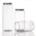 250ml Transparent PET Plastic Beverage Cans with Aluminum Cap for Coffee & Juice
