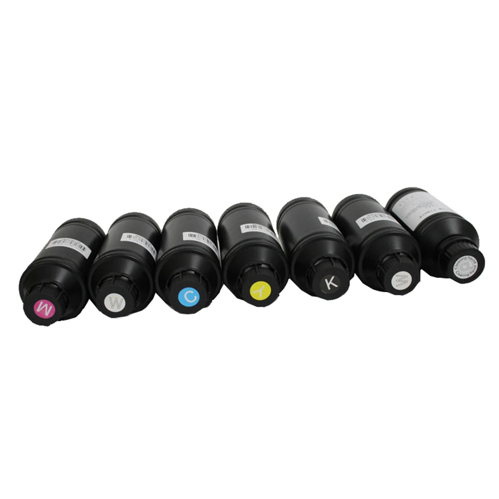 3500 ml UV Ink Set for UV  DTF Flatbed Printer( 6 Bottles 500 ml Each Cmykwv UV Ink and Clean)