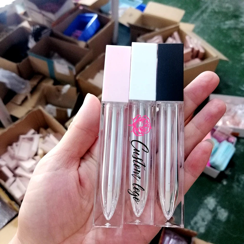 OEM 7ml square Lip Gloss Tube With Wand 8ml 10ml 15ml 18ml 20ml Empty Squeeze Lip Gloss Tubes