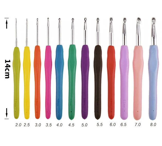 Pengda Crochet Hook Set TPR Soft Crochet Knitting Set for Beginner Aluminum Needle