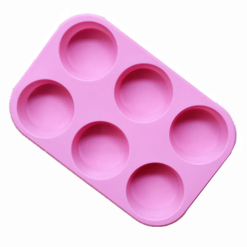 Silicone Cake Mold 6-Cavity Silicone Muffin Cup Bread Cold Soap Making Mold