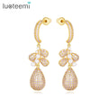LUOTEEMI Woman Jewelry Charm Earing Wedding Lady Elegant Bridal Big Bohemian Gold Fashion Large Earring