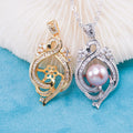 P011073 DIY 6-8mm Natural Freshwater Pearl Pendant Accessory 925 Sterling Silver Engagement Jewelry Necklace for Women