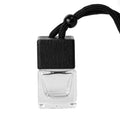 8ml Refillable Empty Square Hanging Car Air Freshener Perfume Pendant Bottle With Black Wooden Lids