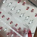 Flowers Nail Art 3d Sticker  Wholesale  Metallic Sticker Self-adhesive White Black Rose Peach 5d Emboss Stickers for Nail