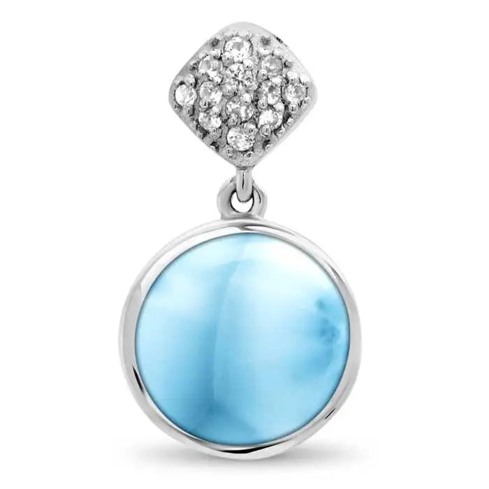 925S Silver Jewelry Reliable Larimar Blue Larimar Stone Meaning Larimar and Amber Blue Gem Pendant