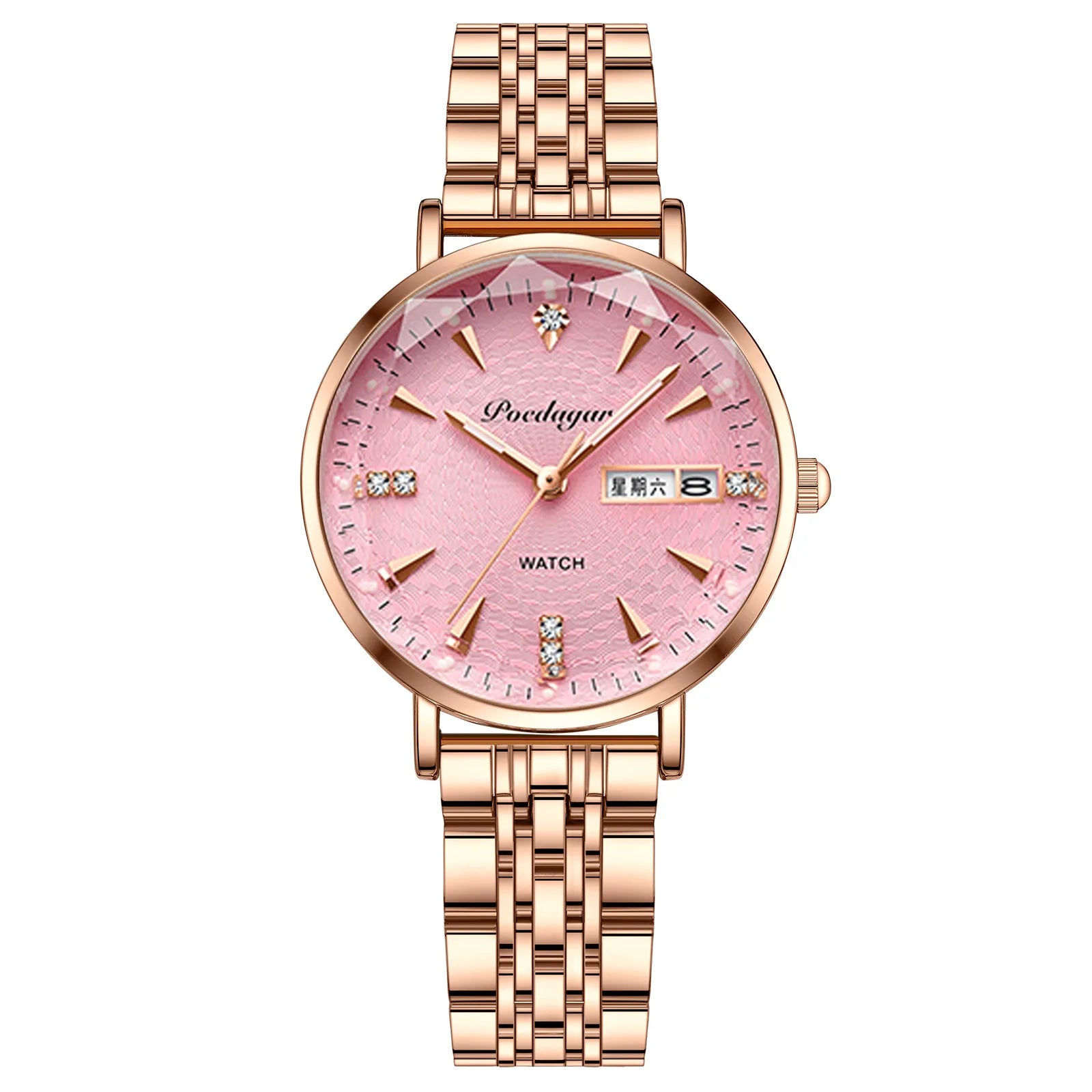POEDAGAR 2022 New Women Wristwatch Waterproof Casual Diamond Dress Watch Fashion Trend Steel Band Ladies Quartz Watch