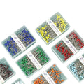 Wholesale 100PCS/Box Boxed 4x45mm Bead Color Round Head Pearl Needle Fixed Pin Straight Sewing Glass Head Pins