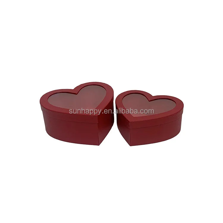 In Stock Luxury Gift Double Open Heart Shape Gift Packaging Rose Flower Box for Valentine's Day