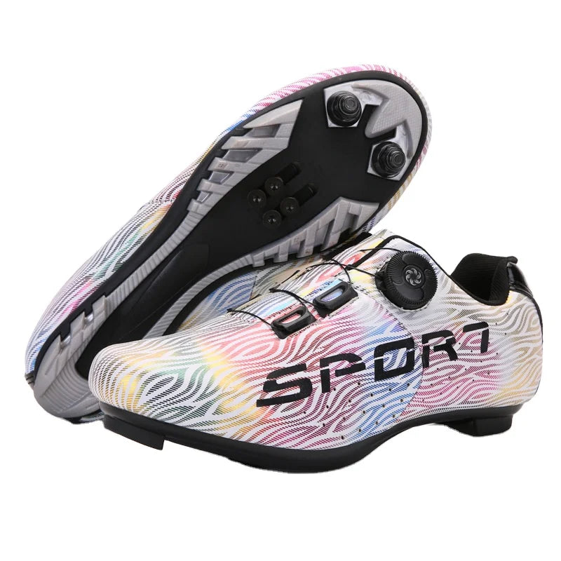 Lockable Hard Sole Mountain Road Bike Lock Shoes Color Assisted Bicycle Riding 3007 Shoes
