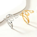 Wholesale Creative Simple Geometric Ring Gold Silver Stainless Steel Ring Beautiful 3pcs Hollow Heart Ring Gifts for Women