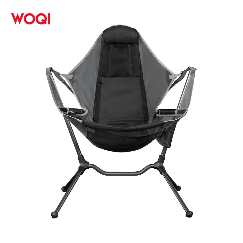 WOQI Modern Foldable Portable Camping Chair with Armrest for Outdoor Use