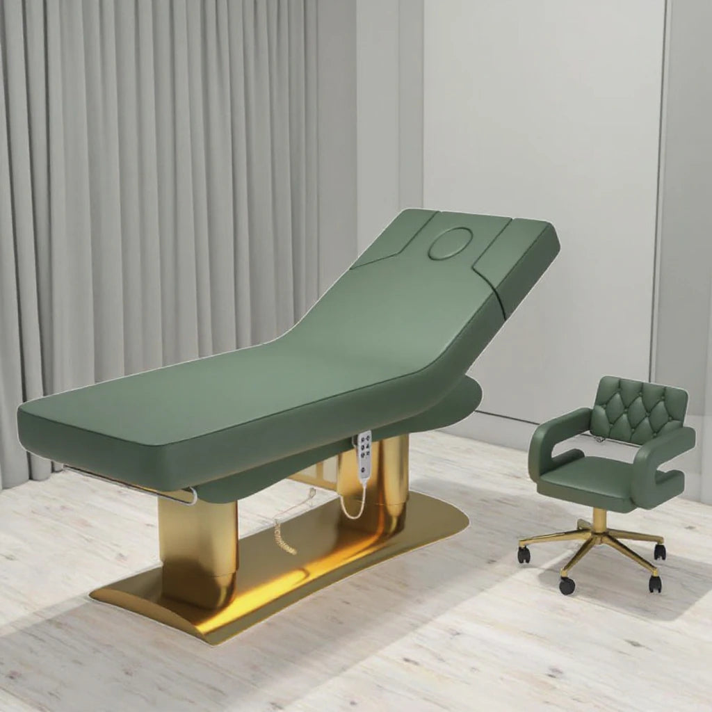 Lash Bed for Sale Modern Luxury Gold  Base Beauty Salon Furniture Facial Spa Bed Adjustable Reclining Eyebrow Lash Bed