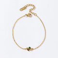 Unique Stainless Steel Green Zircon Snake Statement 18K Gold Plated Adjustable Hand Chain Crystal Bracelet